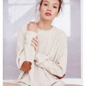 Olive & Oak | Elbow Patch Sweater, Beige & Brown